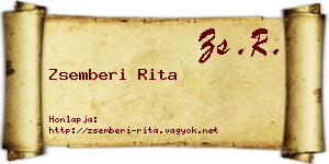 Zsemberi Rita névjegykártya