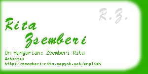 rita zsemberi business card